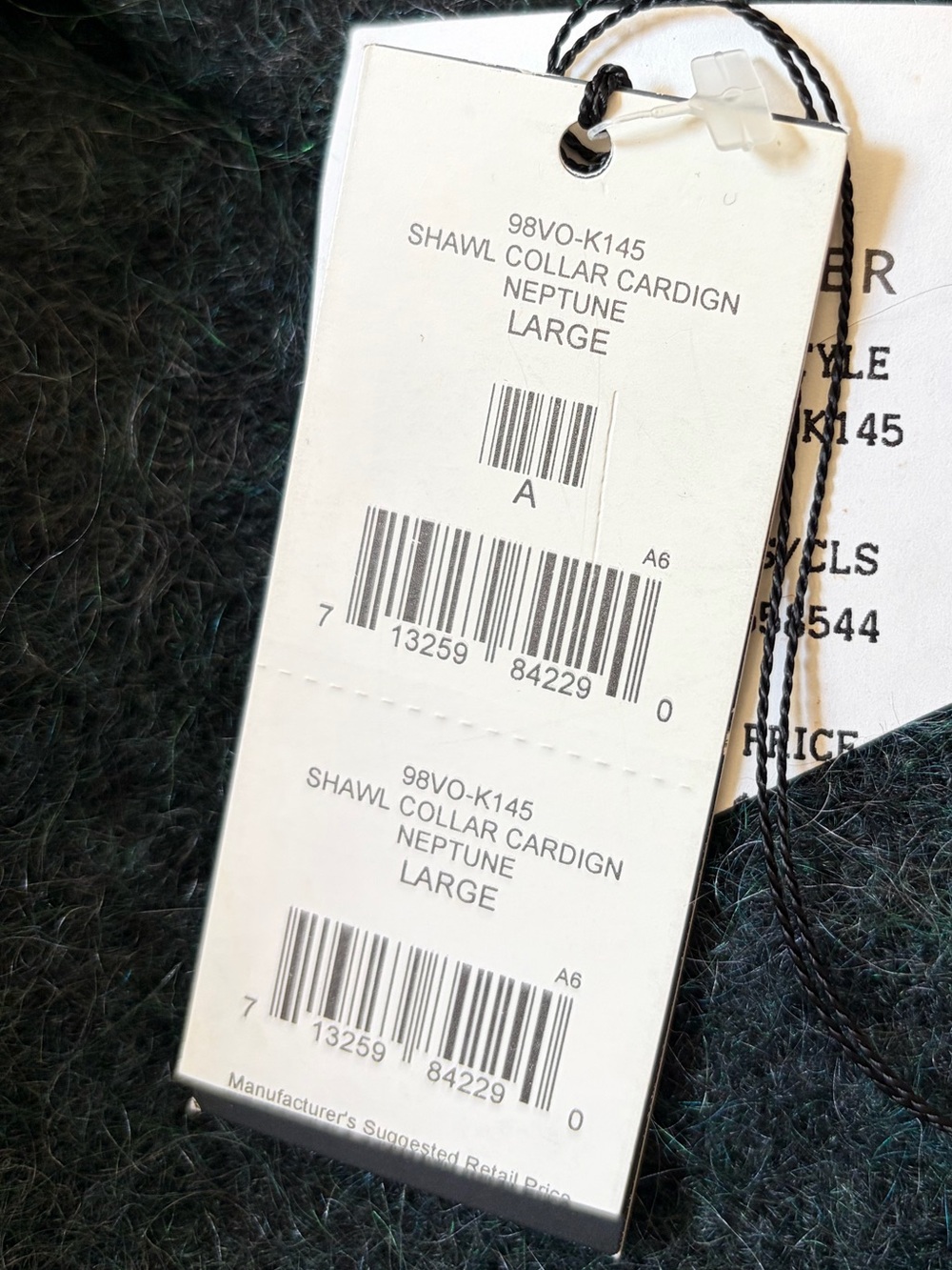 Eileen Fisher Merino Wool Mohair Blend Shawl Collar Long Cardigan in Neptune - Picture 4 of 10